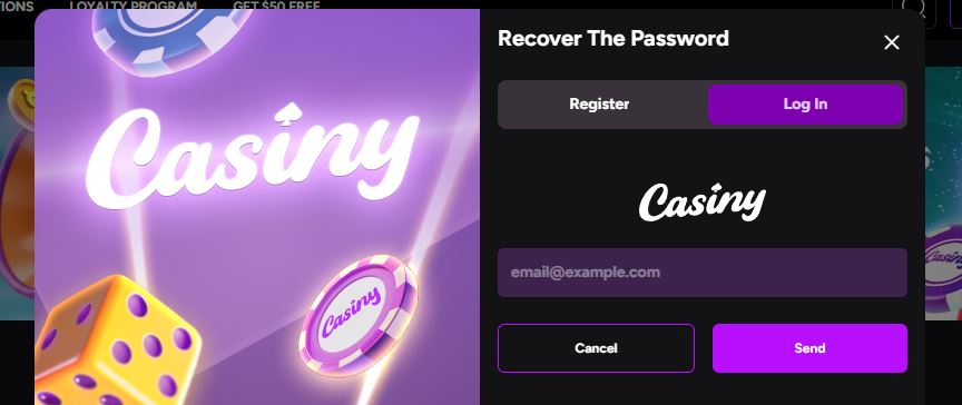 Use the password recovery form to regain access to your account via email